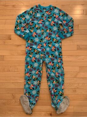 Joe Boxer Fox Print Footed Pajamas Youth Girls Size Medium 8